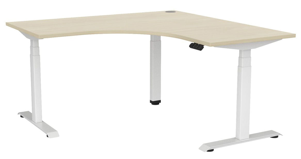 Haven Electric 90° Workstation 1500 x 1500 / Nordic Maple / White