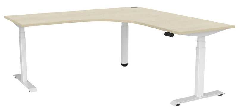 Haven Electric 90° Workstation 1800 x 1800 / Nordic Maple / White