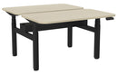 Haven Electric Double Sided Desk - Radius 1200 x 700 / Nordic Maple / Black