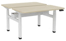 Haven Electric Double Sided Desk - Radius 1200 x 700 / Nordic Maple / White