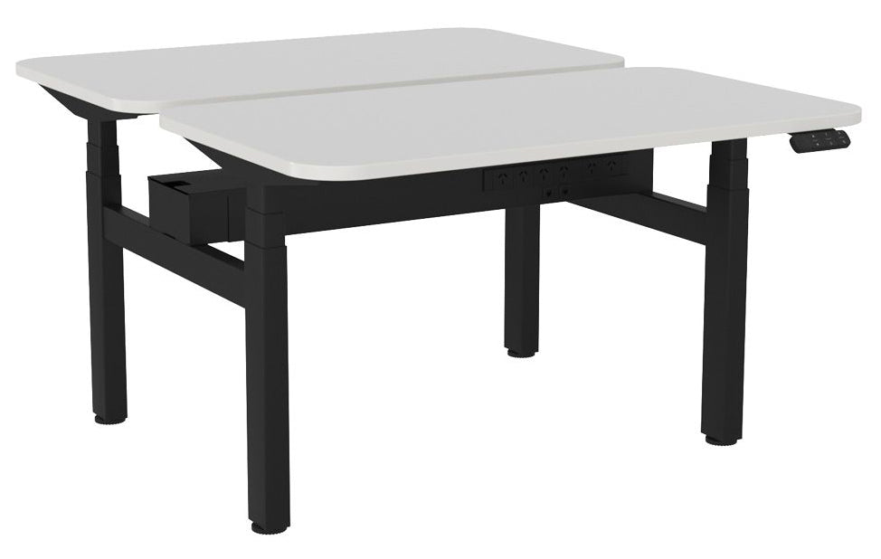 Haven Electric Double Sided Desk - Radius 1200 x 700 / White / Black
