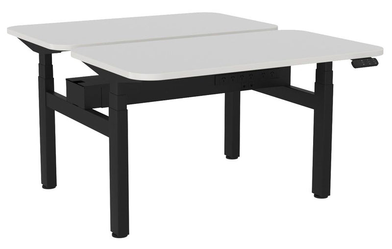 Haven Electric Double Sided Desk - Radius 1200 x 700 / White / Black