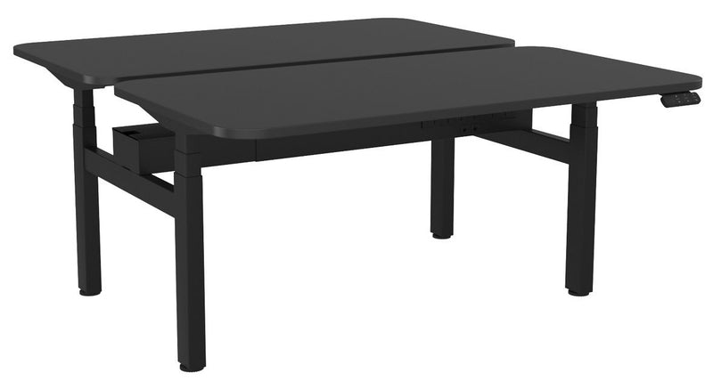 Haven Electric Double Sided Desk - Radius 1500 x 800 / Black / Black
