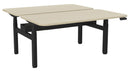 Haven Electric Double Sided Desk - Radius 1500 x 800 / Nordic Maple / Black
