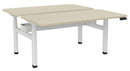 Haven Electric Double Sided Desk - Radius 1500 x 800 / Nordic Maple / White