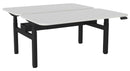 Haven Electric Double Sided Desk - Radius 1500 x 800 / White / Black