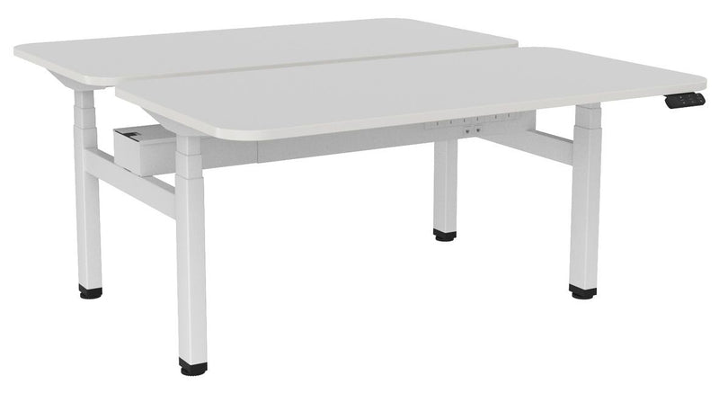 Haven Electric Double Sided Desk - Radius 1500 x 800 / White / White