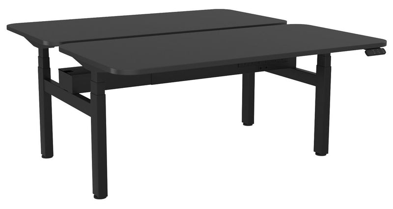 Haven Electric Double Sided Desk - Radius 1600 x 800 / Black / Black