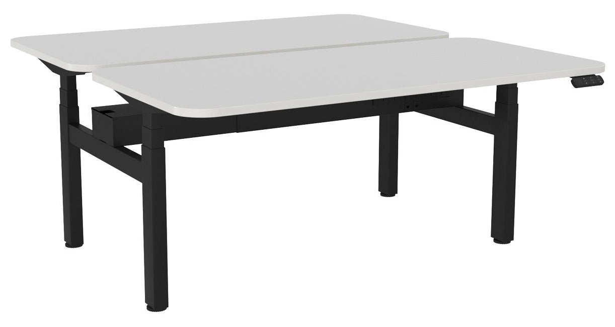 Haven Electric Double Sided Desk - Radius 1600 x 800 / White / Black