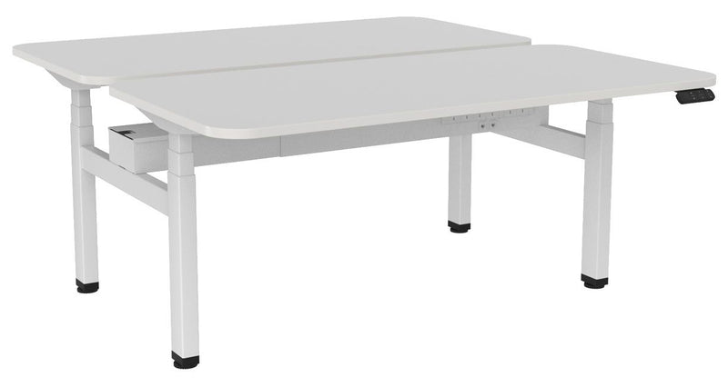 Haven Electric Double Sided Desk - Radius 1600 x 800 / White / White