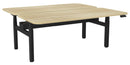 Haven Electric Double Sided Desk - Radius 1800 x 800 / Atlantic Oak / Black