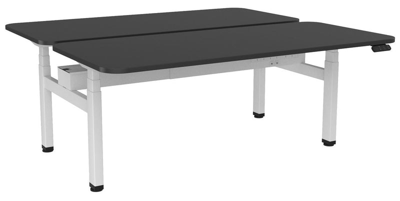Haven Electric Double Sided Desk - Radius 1800 x 800 / Black / White