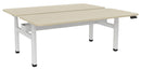 Haven Electric Double Sided Desk - Radius 1800 x 800 / Nordic Maple / White