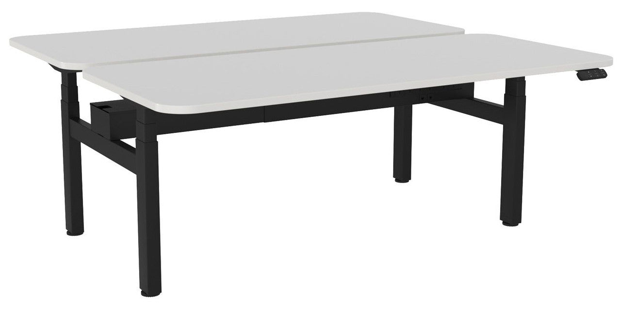Haven Electric Double Sided Desk - Radius 1800 x 800 / White / Black