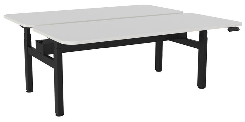 Haven Electric Double Sided Desk - Radius 1800 x 800 / White / Black