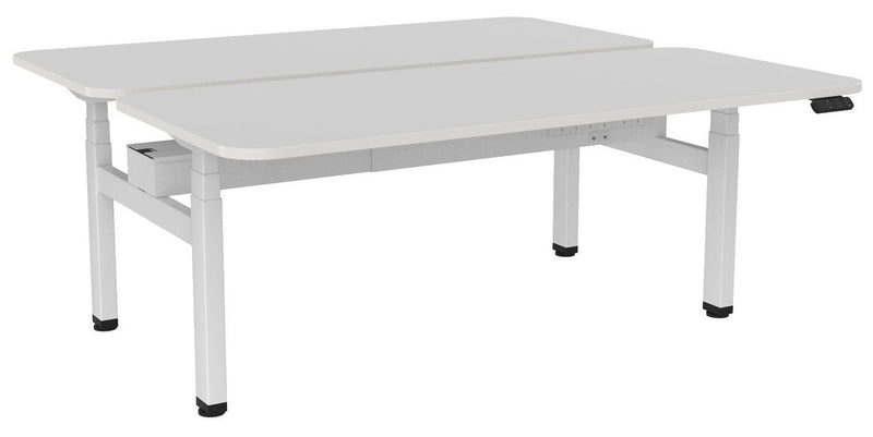 Haven Electric Double Sided Desk - Radius 1800 x 800 / White / White