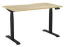 Haven Electric Single Sided Desk - Scallop 1200 x 700 / Atlantic Oak / Black
