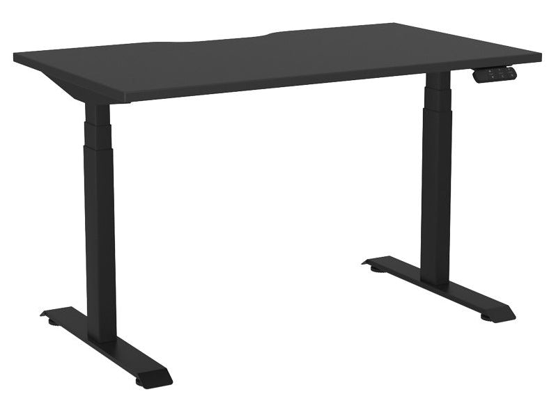 Haven Electric Single Sided Desk - Scallop 1200 x 700 / Black / Black