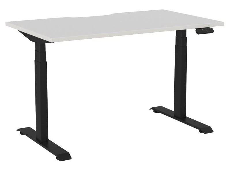 Haven Electric Single Sided Desk - Scallop 1200 x 700 / White / Black