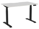 Haven Electric Single Sided Desk - Scallop 1200 x 700 / White / Black