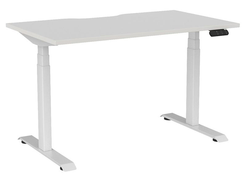 Haven Electric Single Sided Desk - Scallop 1200 x 700 / White / White