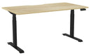 Haven Electric Single Sided Desk - Scallop 1500 x 800 / Atlantic Oak / Black
