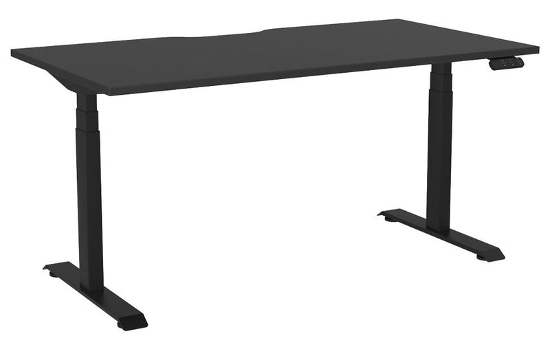 Haven Electric Single Sided Desk - Scallop 1500 x 800 / Black / Black