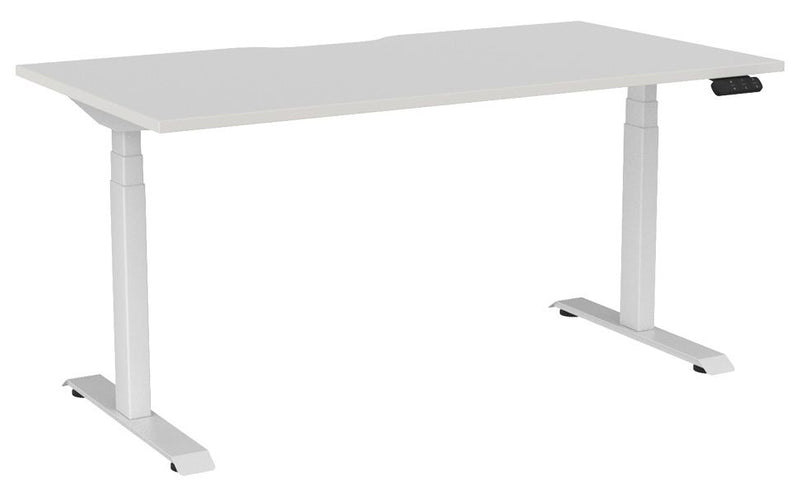 Haven Electric Single Sided Desk - Scallop 1500 x 800 / White / White