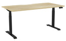 Haven Electric Single Sided Desk - Scallop 1600 x 800 / Atlantic Oak / Black