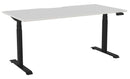 Haven Electric Single Sided Desk - Scallop 1600 x 800 / White / Black