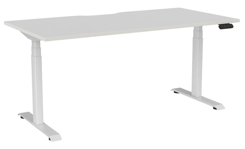 Haven Electric Single Sided Desk - Scallop 1600 x 800 / White / White