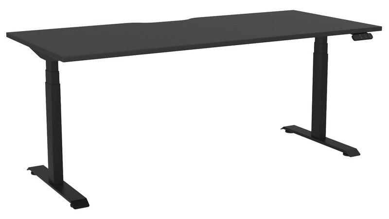 Haven Electric Single Sided Desk - Scallop 1800 x 800 / Black / Black