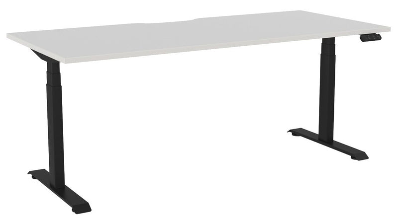 Haven Electric Single Sided Desk - Scallop 1800 x 800 / White / Black