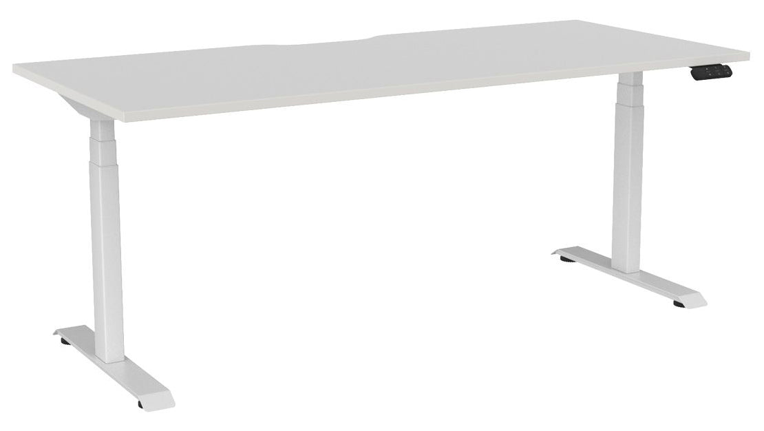 Haven Electric Single Sided Desk - Scallop 1800 x 800 / White / White