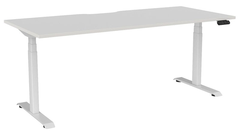 Haven Electric Single Sided Desk - Scallop 1800 x 800 / White / White