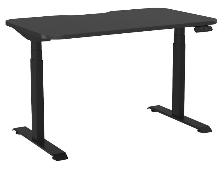 Haven Electric Single Sided Desk - Scallop & Radius 1200 x 700 / Black / Black