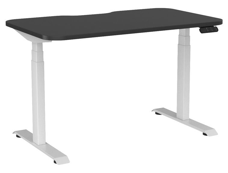Haven Electric Single Sided Desk - Scallop & Radius 1200 x 700 / Black / White