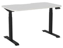 Haven Electric Single Sided Desk - Scallop & Radius 1200 x 700 / White / Black