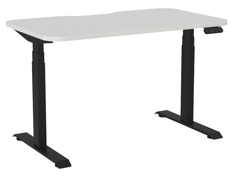 Haven Electric Single Sided Desk - Scallop & Radius 1200 x 700 / White / Black
