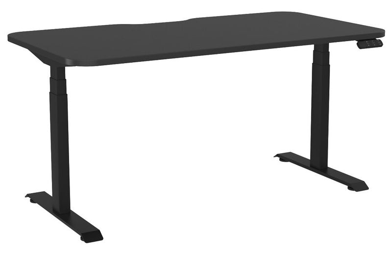 Haven Electric Single Sided Desk - Scallop & Radius 1500 x 800 / Black / Black