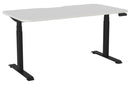 Haven Electric Single Sided Desk - Scallop & Radius 1500 x 800 / White / Black