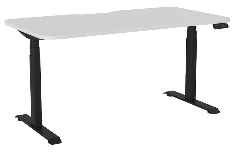Haven Electric Single Sided Desk - Scallop & Radius 1500 x 800 / White / Black