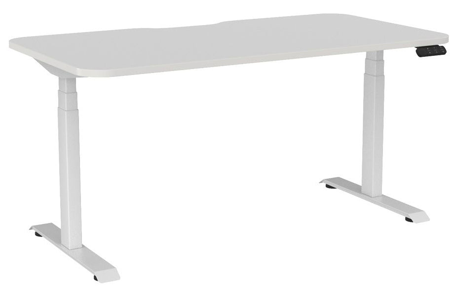 Haven Electric Single Sided Desk - Scallop & Radius 1500 x 800 / White / White
