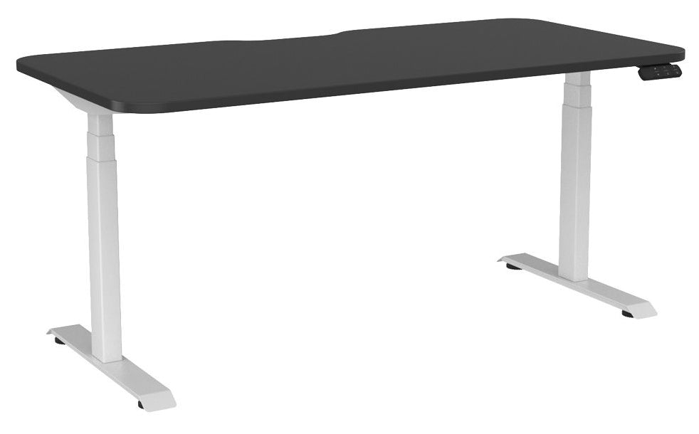 Haven Electric Single Sided Desk - Scallop & Radius 1600 x 800 / Black / White