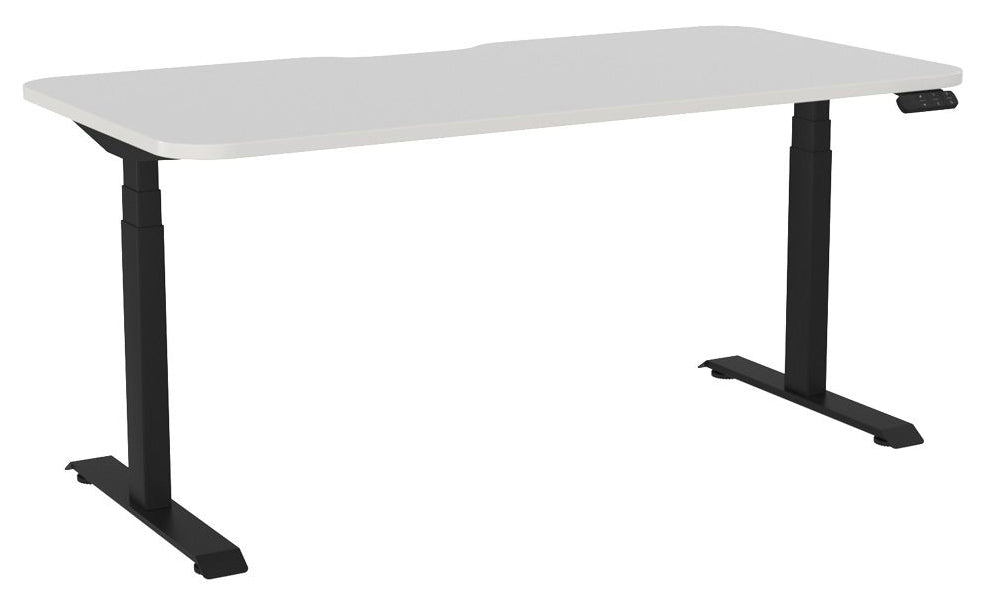 Haven Electric Single Sided Desk - Scallop & Radius 1600 x 800 / White / Black