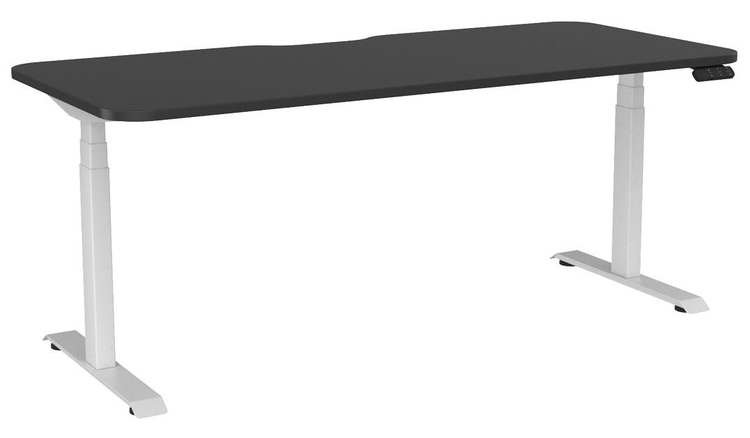 Haven Electric Single Sided Desk - Scallop & Radius 1800 x 800 / Black / White
