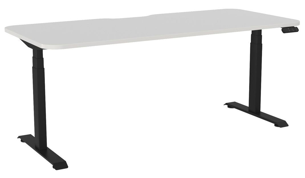 Haven Electric Single Sided Desk - Scallop & Radius 1800 x 800 / White / Black