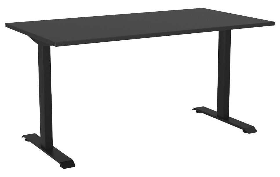 Haven Fixed Single Sided Desk 1500 x 800 / Black / Black