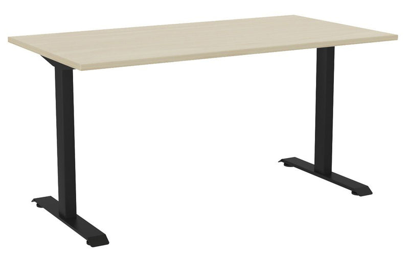 Haven Fixed Single Sided Desk 1500 x 800 / Nordic Maple / Black