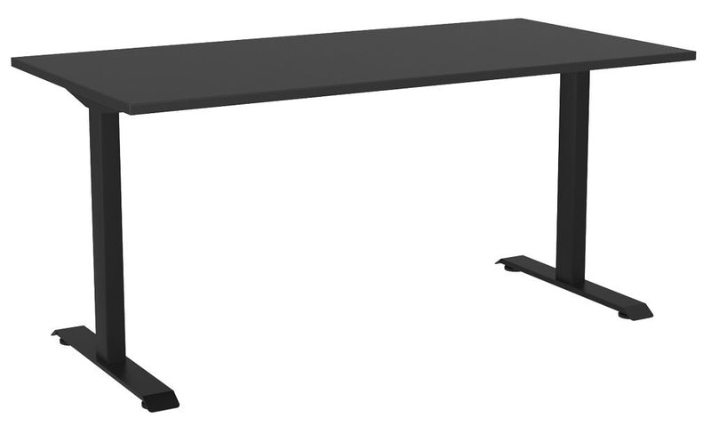 Haven Fixed Single Sided Desk 1600 x 800 / Black / Black